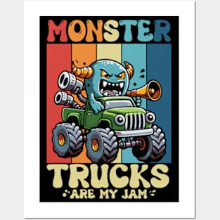 Monster Trucks Are My Jam Funny Monster Posters and Art